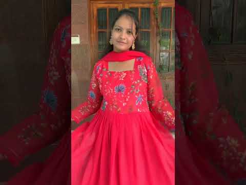 Beautiful Long Frock Try-On #shorts #youtubeshorts #trending #shortfeed #meesho #viralshorts #frock