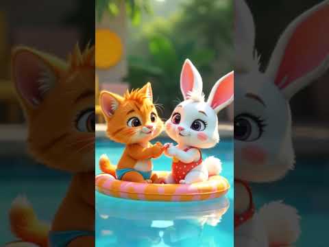 #shorts #cat #bunny #cuteanimals #animation #3D #friendship #heartgesture #cutecat