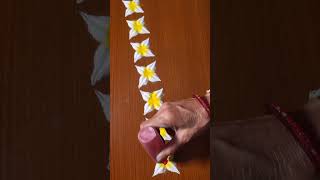 Easy Border Rangoli #rangoli #art #trending #shorts #borderrangoli #ytshorts #viralshort #muggulu 🌼🌸