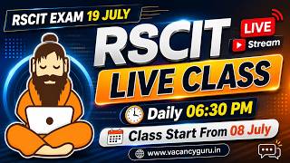 RSCIT Live Class 01 RSCIT Exam Important Questions 2026 RSCIT Computer Course RSCIT Exam 19 July 26