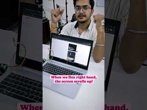 Scroll screen of your laptop without touching the keys🤯 #emg #arduinoproject #arduino #neuroscience