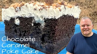 Chocolate Caramel Poke Cake - A Super Moist Cake with a Winning Combination of Flavors!