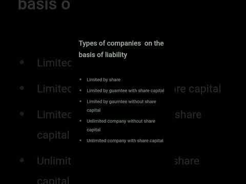 Types of companies on the basis of liability