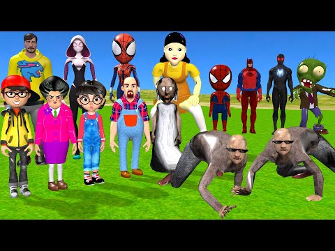 Scary Teacher 3D Vs Squid Game Challenge Explore The Rooms Spider Man Who Are Secret in Granny House