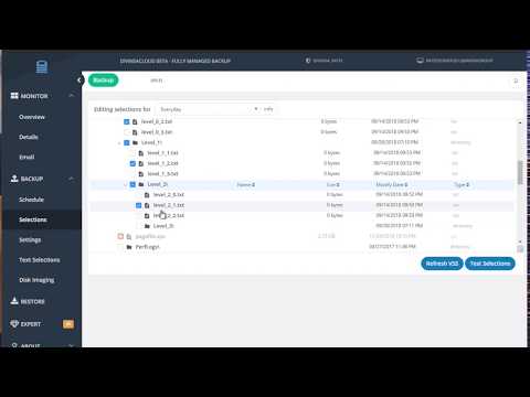 How to select data to backup
