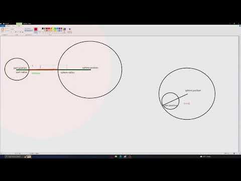 Distance between 2 spheres.