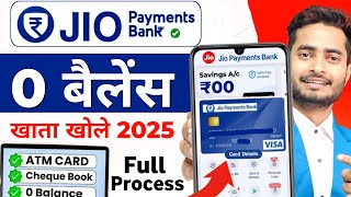 Jio Payment Bank Account Open | Jio bank account opening | Zero balance savings account - Full Guide