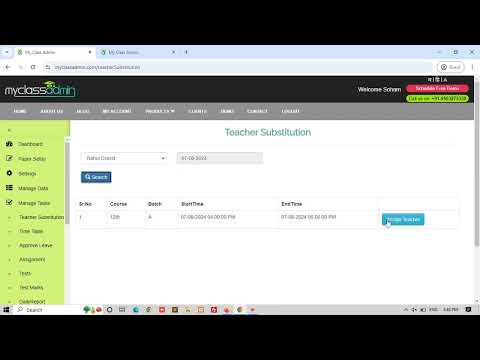 How to Easily Manage Teacher Substitution in MyClassAdmin | Step-by-Step Guide
