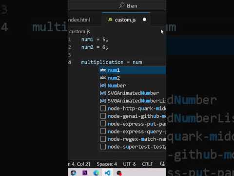 Multiplication of two number in javascript #coding #shortsviral #shorts