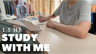 STUDY WITH ME | 1.5 HR Study Session (No Music)