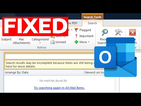 How To Fix Outlook Constantly Indexing Search results maybe be incomplete because items are still..