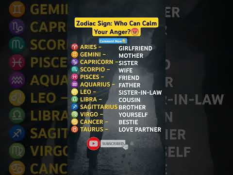 Zodiac Signs: Who can Calm your Anger 😱😨 #shorts #ytshorts #zodiac #fyp