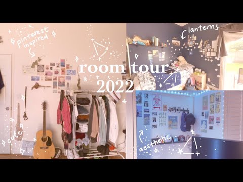 my room tour | 💖 pinterest inspired, wall art, led lights, cozy