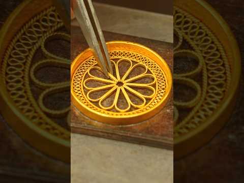 Handmade Gold Filigree Art – Amazing Jewelry Craftsmanship 🎉 Traditional Wire Work 🎉 #jewelry