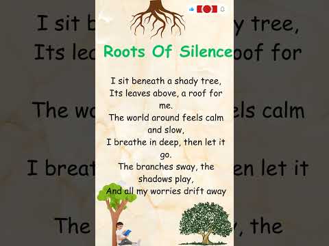 English Poem for Kids | Roots of Silence | #Shorts