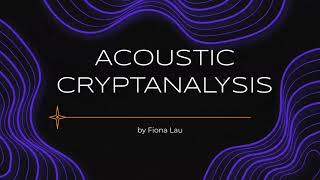 Acoustic Cryptanalysis