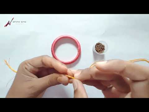 Ladies Designer Bangles Ideas | DIY Silk Thread Bangle | Handmade Bangle Jewelry Craft#artisticnatha