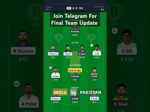 IND vs PAK ODI Champions Trophy Prediction| INDIA vs PAKISTAN Dream11 Prediction| Champions Trophy 🏆
