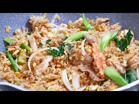 ข้าวผัดซีอิ๊ว ข้าวผัดหมู ทำง่าย อร่อยด้วย | Thai fried rice pork and egg