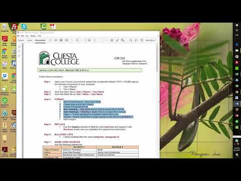 MLA Report - MS Word