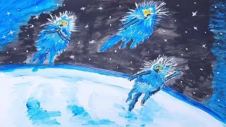 Acrilic Painting  🎨 CATS in SPACE 🎨| How to Draw | Magic Paintings