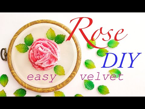 🌹From Fabric to Flower: Crafting A 3D Silk Velvet Rose: Simple DIY Project ✂️