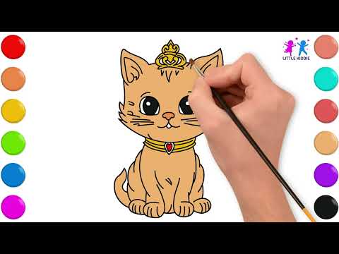 🎨 How to Draw & Color a Cat 🐱 | Fun & Easy Art Tutorial for Kids!