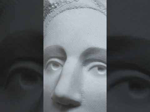 Stone sculpture of a woman’s head carved in marble #carraramarble #marblesculpture