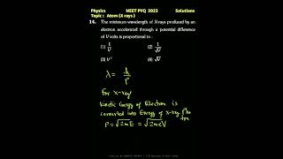 #NEET2023 #solution #Physics #wavelength #voltage #xray #neettricks #modernphysics  #ncert #shorts