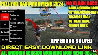 FREE FIRE HACK | FREE FIRE MOD MENU | FREE FIRE NEW AUTO HEADSHOT HACK | 100% RANK MATCH START