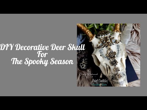 DIY Decorative Deer Skull for the Spooky Season Using Paint Couture Paint and I Flex Wood Products