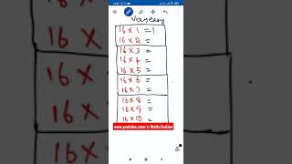 16 table for beginners/16 table easy/#shorts#ytshorts#tablesShorts#tablesViralShorts ❤@Maths Tuition