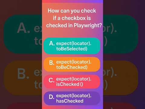 How to Check If Checkbox Is Checked in Playwright? | Playwright MCQ #shorts