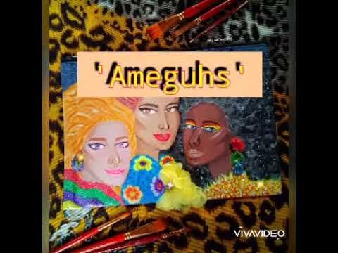 'AMEGUHS' (friends) Hand Painted Pouch