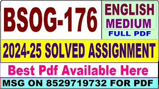 BSOG 176 solved assignment 2024-25 || bsog 176 solved assignment 2025 in Hindi || ignou bsog176 2025