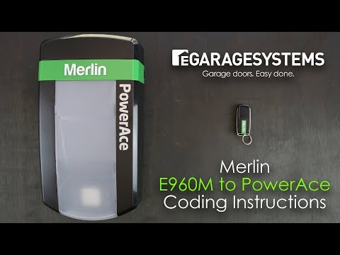 Merlin PowerAce Garage Door Opener / E960M Remote Coding Instructions