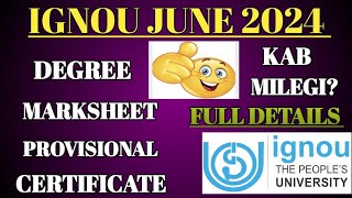 IGNOU Degree, Result, Certificate Hard Copy Update for June2024 Pass-Outs | 38th Convocation Details