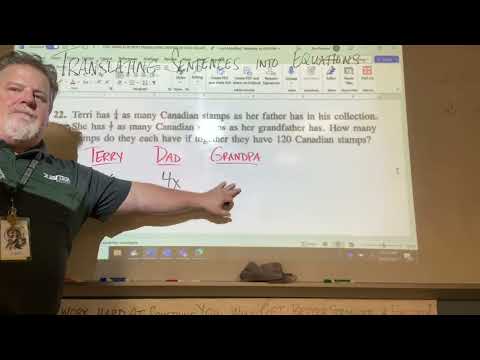 More Translating Statements (word problems) into Equations