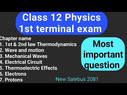 || Class 12 Physics 1st Terminal exam question 2082 || Important ||