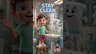 The Perfect Playtime Routine! ☀️🏃‍♂️🧼​Play hard, stay clean! 🌳 #GoodHabits#KidsHygiene#YouTubeShorts