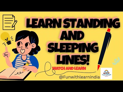 Standing line and sleeping line rhyme| Fun rhyme for preschool kids| #writingskills #kidslearning 