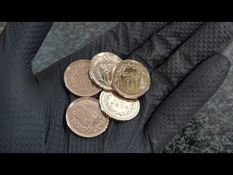 【ガチ】10円玉を5枚同時に磨く男