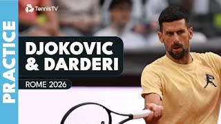 LIVE PRACTICE: Novak Djokovic & Luciano Darderi in Rome