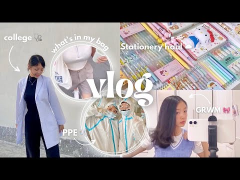 Days in my life in India 🥯🖇 | College, Stationery haul, What’s in my bag, GRWM, What i eat