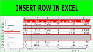 How to Insert Row in Excel | How to Insert Multiple Rows in Excel