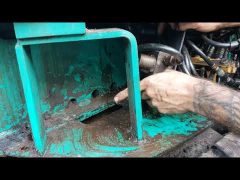 Replacing leaky broken & worn hydraulic hoses on a Komatsu PC45R-8 mini Excavator with locations.