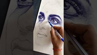 Realistic Pen Portrait Drawing ✍🏻/@SeemaSinghart #penportrait #shortvideos