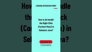 How do you handle Right-Click in selenium ?#testspectrum #2025