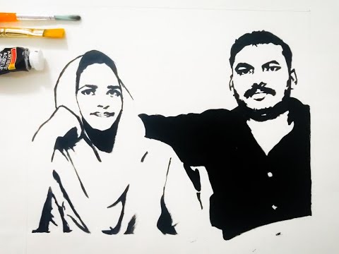 STENCIL ART/Acrylic Portrait Painting