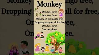 Monkey Poem | English Poem for Kids | Poem in English for Kids | Poems | Kids Poems 👦👧